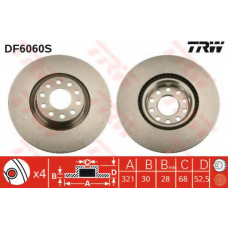 DF6060S TRW Тормозной диск