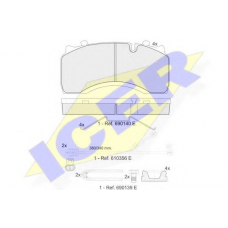 151430-124 ICER Комплект тормозных колодок, дисковый тормоз