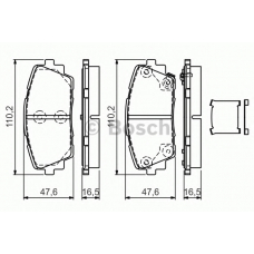 0 986 TB3 187 BOSCH Комплект тормозных колодок, дисковый тормоз