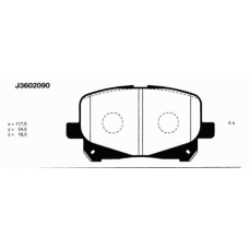 J3602090 NIPPARTS Комплект тормозных колодок, дисковый тормоз