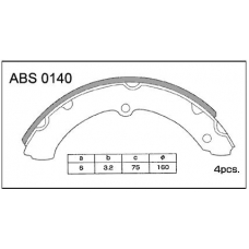 ABS0140 Allied Nippon Колодки барабанные