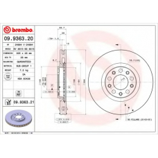 09.9363.21 BREMBO Тормозной диск