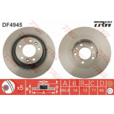 DF4945 TRW Тормозной диск