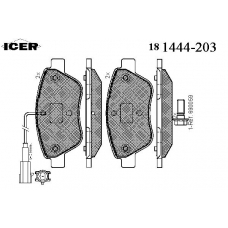 181444-203 ICER Комплект тормозных колодок, дисковый тормоз