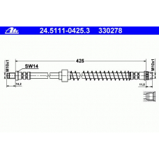 24.5111-0425.3 ATE Тормозной шланг