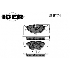 180774 ICER Комплект тормозных колодок, дисковый тормоз