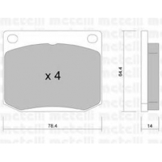 22-0018-1 METELLI Комплект тормозных колодок, дисковый тормоз