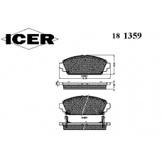 181359 ICER Комплект тормозных колодок, дисковый тормоз