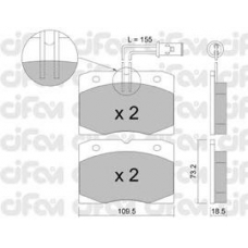 822-051-0 CIFAM Комплект тормозных колодок, дисковый тормоз