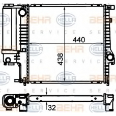 8MK 376 713-124 HELLA Радиатор, охлаждение двигателя