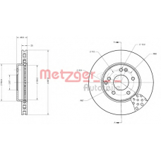 6110024 METZGER Тормозной диск