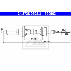 24.3728-0502.2 ATE Трос, управление сцеплением