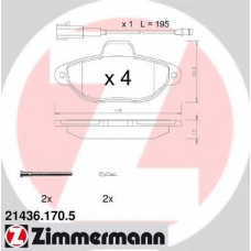 21436.170.5 ZIMMERMANN Комплект тормозных колодок, дисковый тормоз