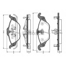 0 986 TB2 044 BOSCH Комплект тормозных колодок, дисковый тормоз