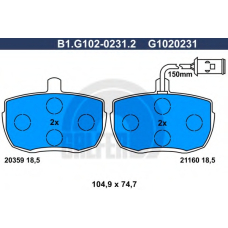 B1.G102-0231.2 GALFER Комплект тормозных колодок, дисковый тормоз