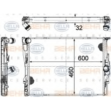 8MK 376 754-044 HELLA Радиатор, охлаждение двигателя