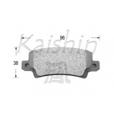 D2227 KAISHIN Комплект тормозных колодок, дисковый тормоз