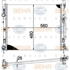 8MK 376 755-514 HELLA Радиатор, охлаждение двигателя