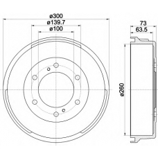 8DT 355 302-361 HELLA Тормозной барабан