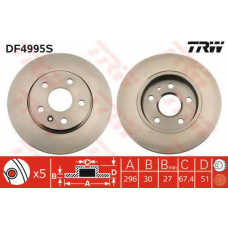 DF4995S TRW Тормозной диск