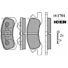 181701 ICER Комплект тормозных колодок, дисковый тормоз