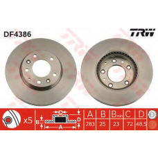 DF4386 TRW Тормозной диск