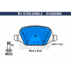 B1.G102-0568.2 GALFER Комплект тормозных колодок, дисковый тормоз