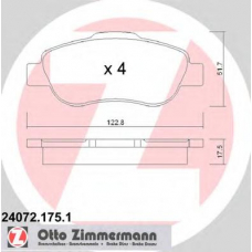 24072.175.1 ZIMMERMANN Комплект тормозных колодок, дисковый тормоз