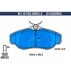 B1.G102-0902.2 GALFER Комплект тормозных колодок, дисковый тормоз