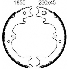 01855 BSF Комплект тормозных колодок, стояночная тормозная с