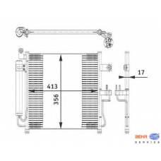 8FC 351 318-041 HELLA Конденсатор, кондиционер