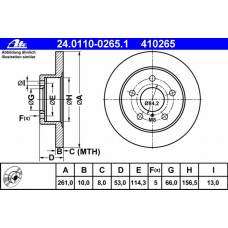 24.0110-0265.1 ATE Тормозной диск