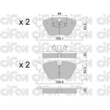 822-557-5 CIFAM Комплект тормозных колодок, дисковый тормоз