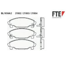 BL1634A2 FTE Комплект тормозных колодок, дисковый тормоз