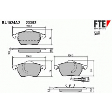 BL1524A2 FTE Комплект тормозных колодок, дисковый тормоз