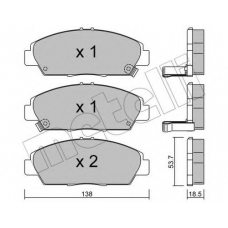 22-0172-0 METELLI Комплект тормозных колодок, дисковый тормоз