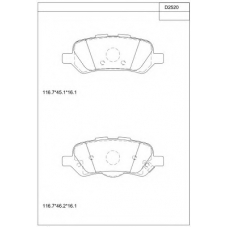 KD2520 ASIMCO Комплект тормозных колодок, дисковый тормоз