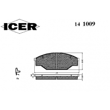 141009 ICER Комплект тормозных колодок, дисковый тормоз