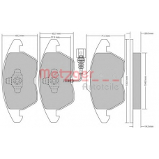 1170007 METZGER Комплект тормозных колодок, дисковый тормоз