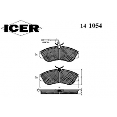 141054 ICER Комплект тормозных колодок, дисковый тормоз