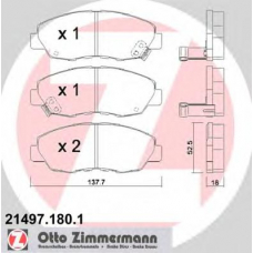 21497.180.1 ZIMMERMANN Комплект тормозных колодок, дисковый тормоз