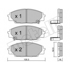 22-0435-0 METELLI Комплект тормозных колодок, дисковый тормоз