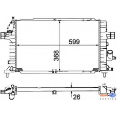 8MK 376 781-041 HELLA Радиатор, охлаждение двигателя