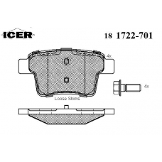 181722-701 ICER Комплект тормозных колодок, дисковый тормоз