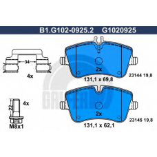 B1.G102-0925.2 GALFER Комплект тормозных колодок, дисковый тормоз