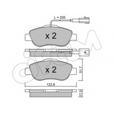 822-638-2 CIFAM Комплект тормозных колодок, дисковый тормоз