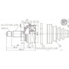 HO-8077 ASHUKI Шарнирный комплект, приводной вал