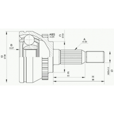 CVJ5612.10 OPEN PARTS Шарнирный комплект, приводной вал