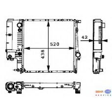 8MK 376 712-221 HELLA Радиатор, охлаждение двигателя