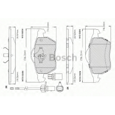 F 03B 150 297 BOSCH Комплект тормозных колодок, дисковый тормоз